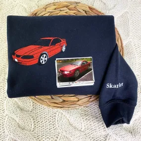 Personalized Gifts for Car Lovers Sweatshirt / Hoodie Embroidered from Your Photo