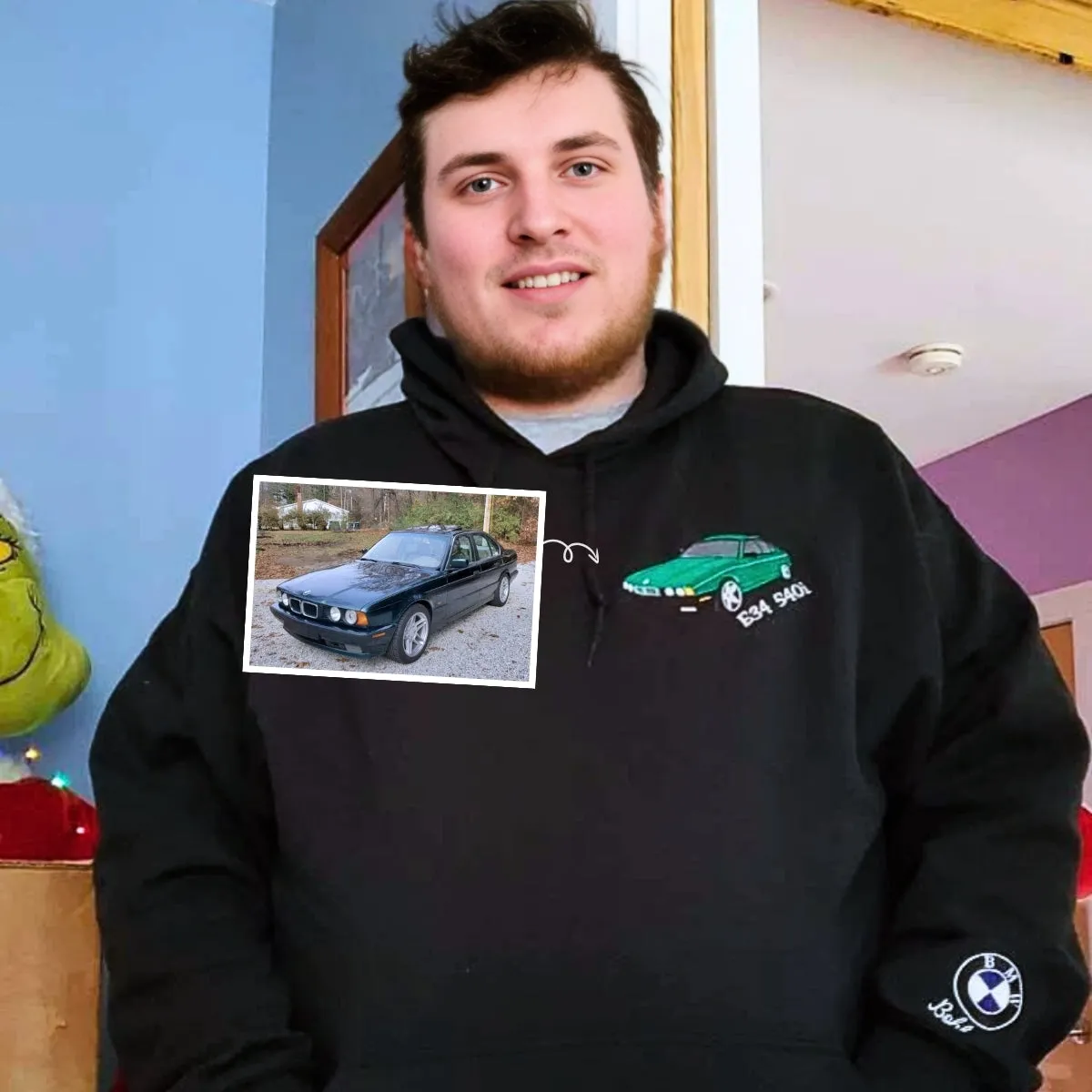 Personalized Gifts for Car Lovers Sweatshirt / Hoodie Embroidered from Your Photo