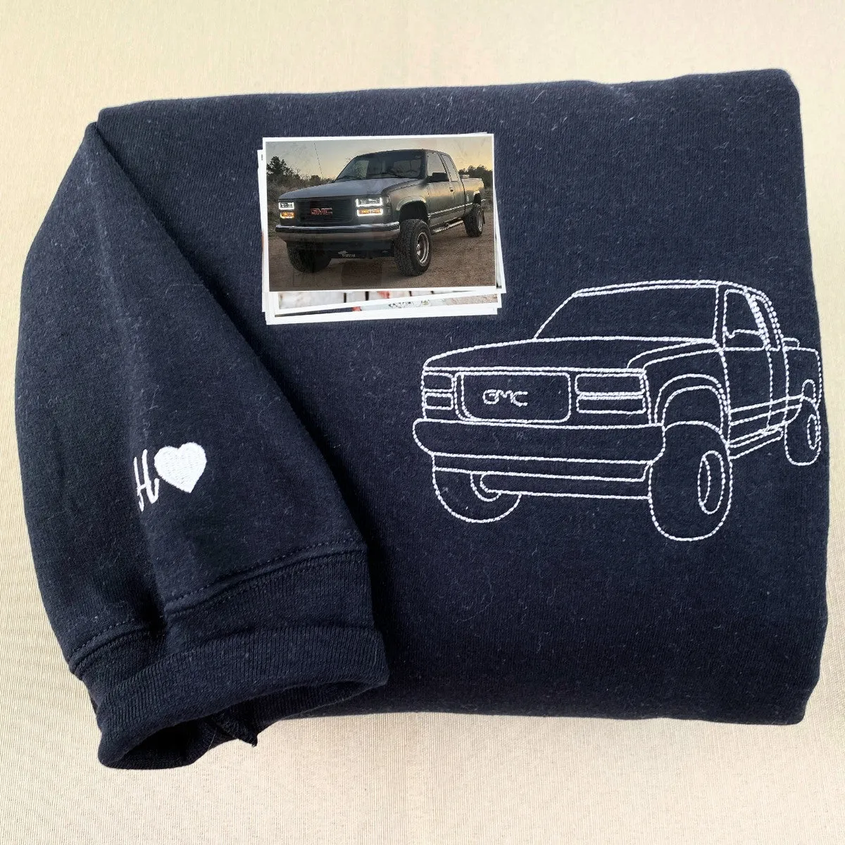 Personalized Gifts for Car Lovers Sweatshirt / Hoodie Embroidered from Your Photo