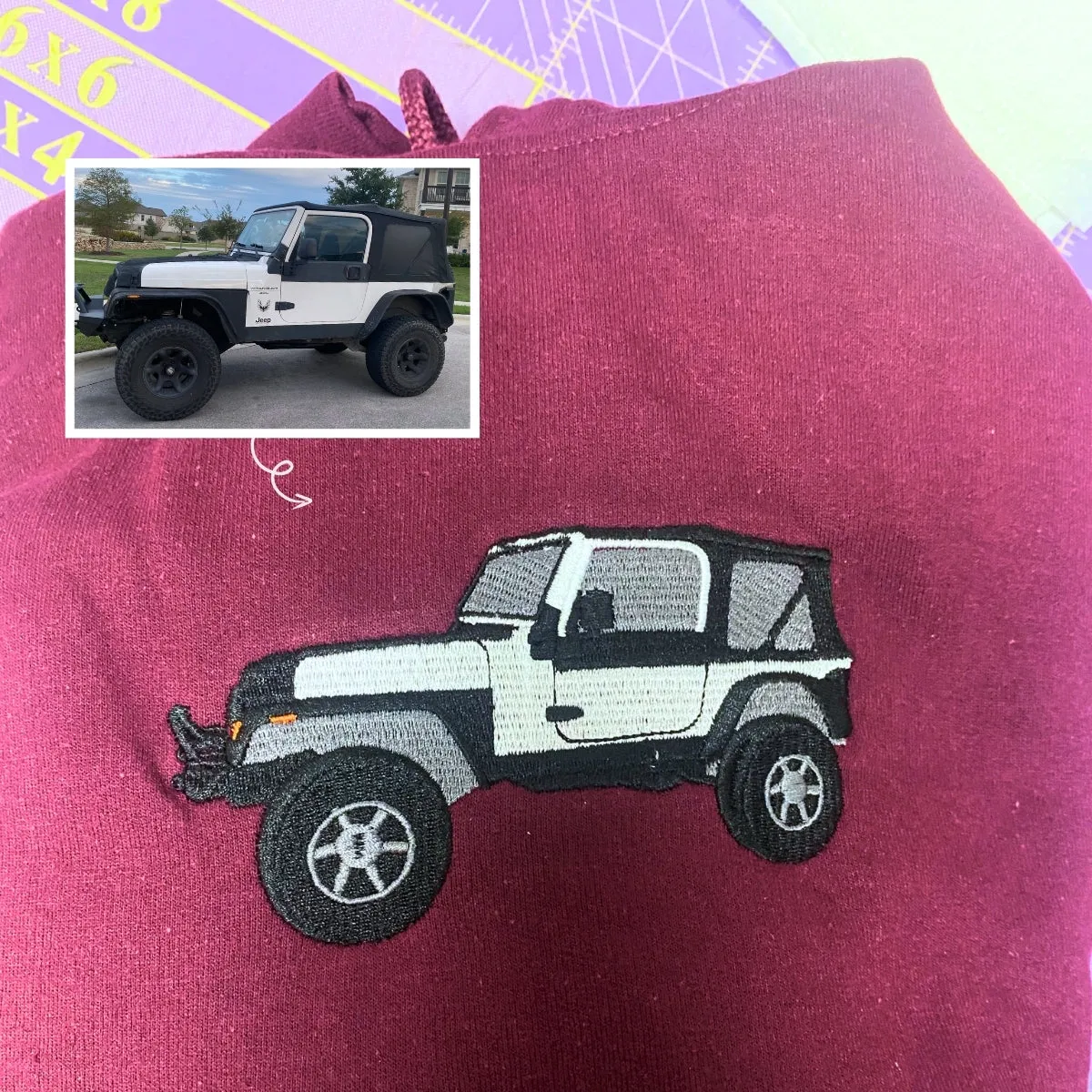 Personalized Gifts for Car Lovers Sweatshirt / Hoodie Embroidered from Your Photo