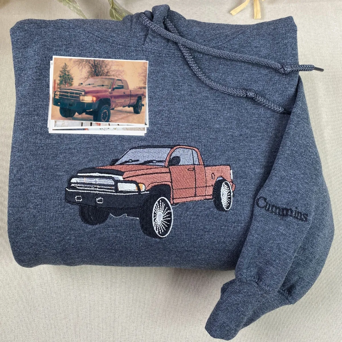 Personalized Gifts for Car Lovers Sweatshirt / Hoodie Embroidered from Your Photo