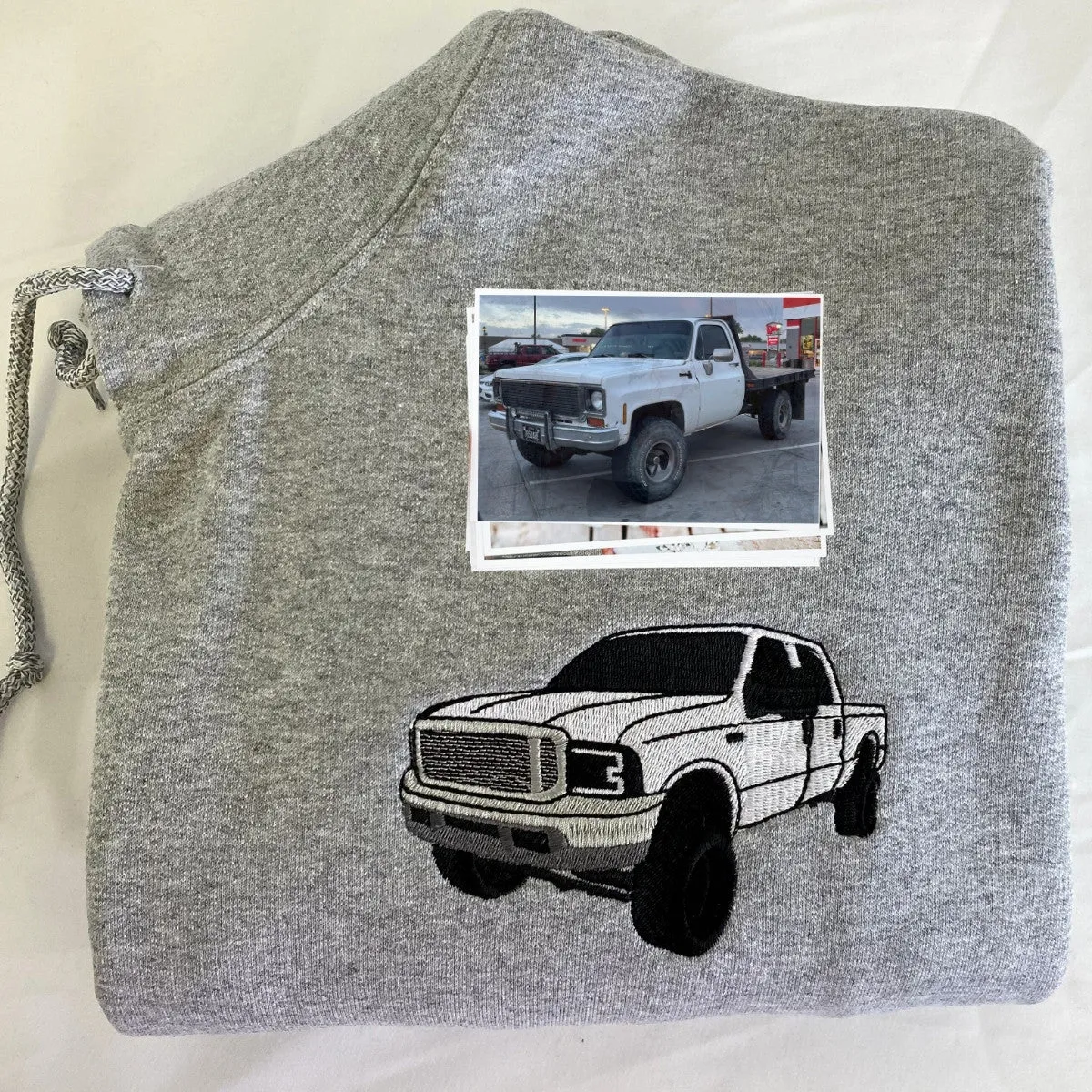 Personalized Gifts for Car Lovers Sweatshirt / Hoodie Embroidered from Your Photo