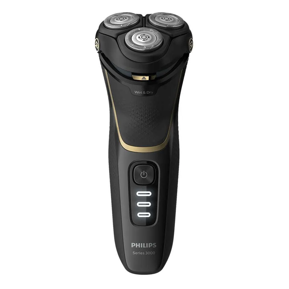 Philips Series 3000 Wet or Dry Electric Shaver - Black & Noir Gold | S3333/54