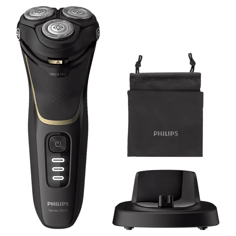 Philips Series 3000 Wet or Dry Electric Shaver - Black & Noir Gold | S3333/54