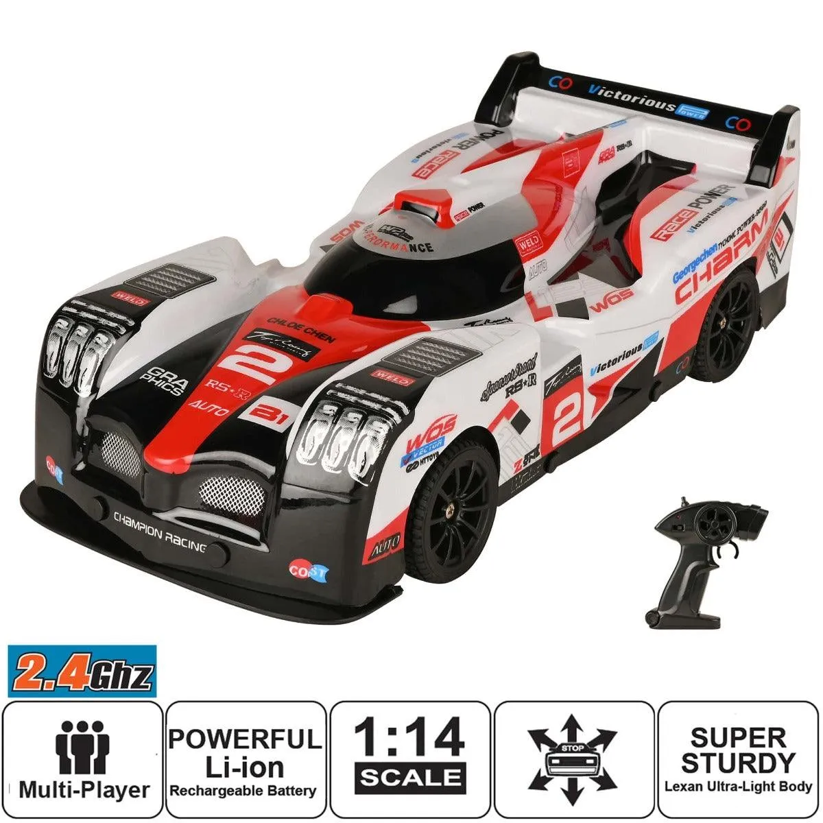 Playzu Auto Racing 1:14 Scale R/C Car - Red for Ages 6 