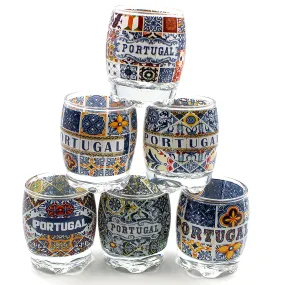 Portugal Tile Azulejo Themed Shot Glasses - Set of 6