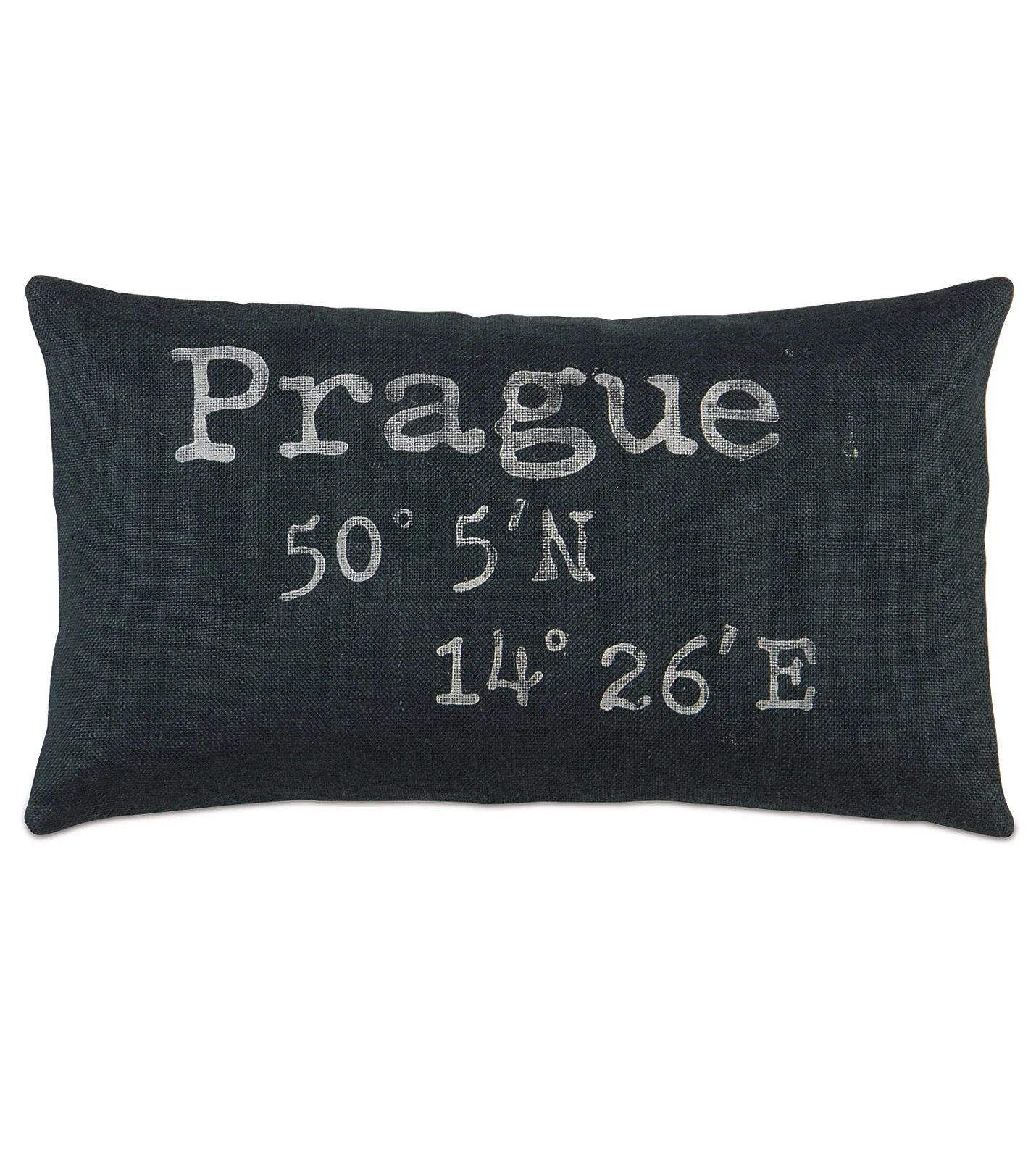 Prague Coordinates Burlap Lumbar Pillow Cover 15x26