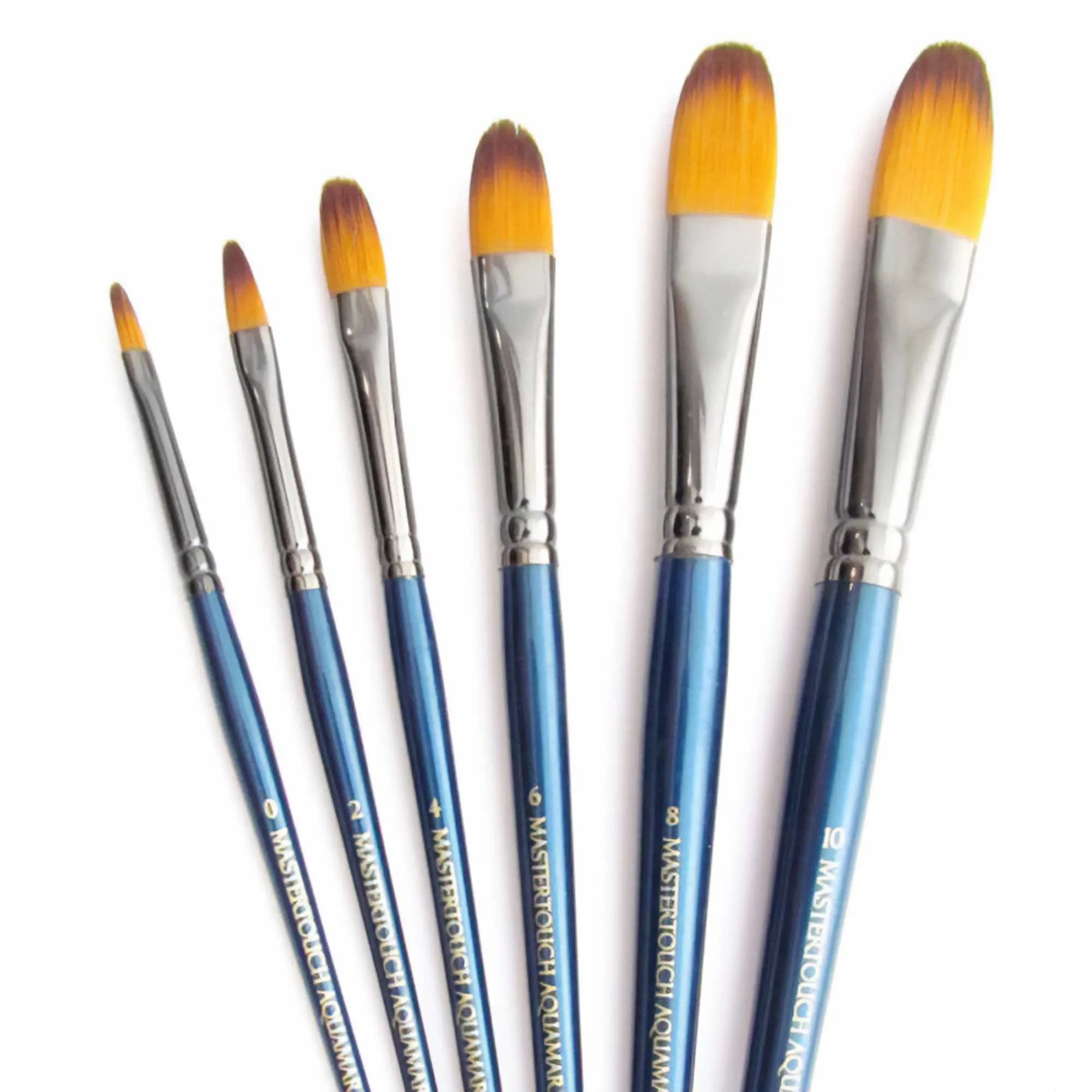 Pro Arte MasterTouch MTA-FIL Aquamarine Filbert Brushes