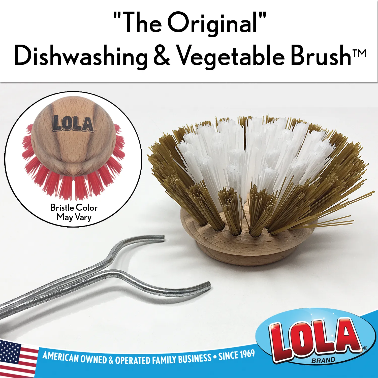 "The Original" Dishwashing & Vegetable Brush, Eco-Friendly Birch Wood (Pack of 6)