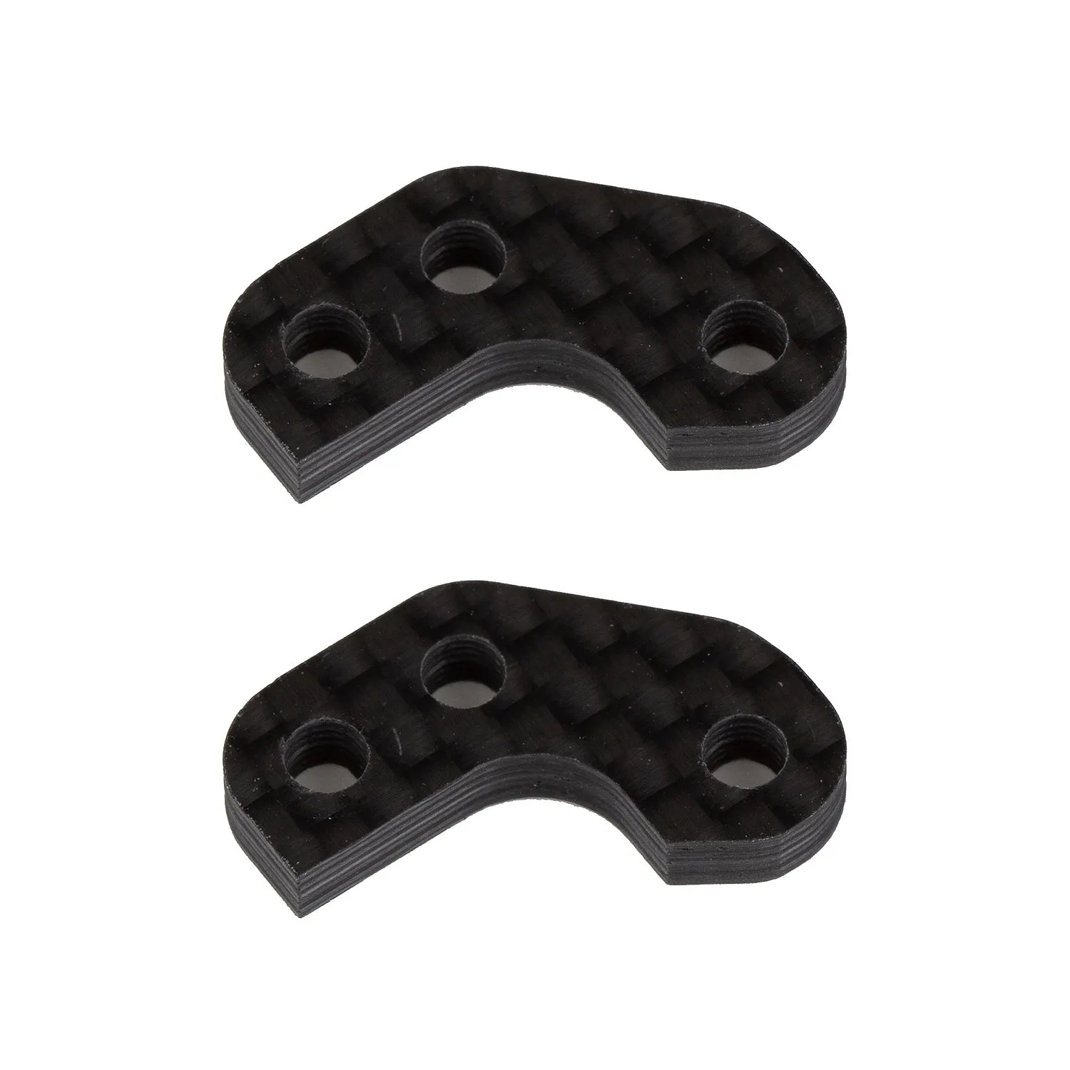 RC10B7 FT Caster Block Link Mount Set, -2mm, carbon fiber (ASS92469)