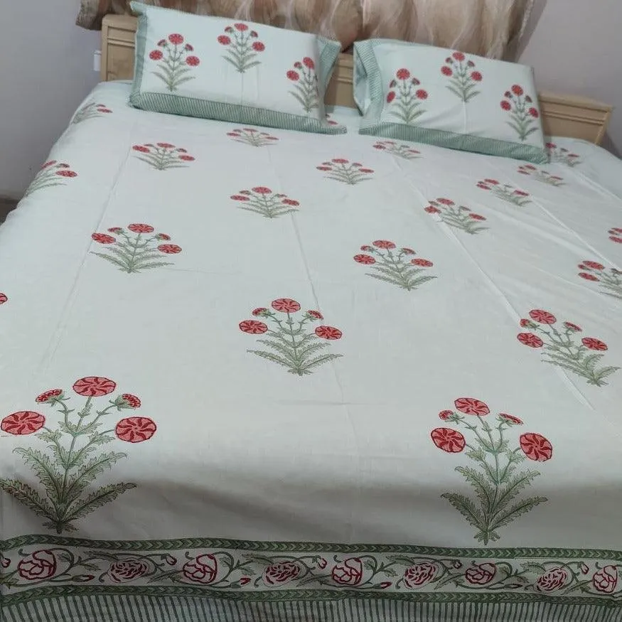 RED ROSE BUNCH BED SHEET