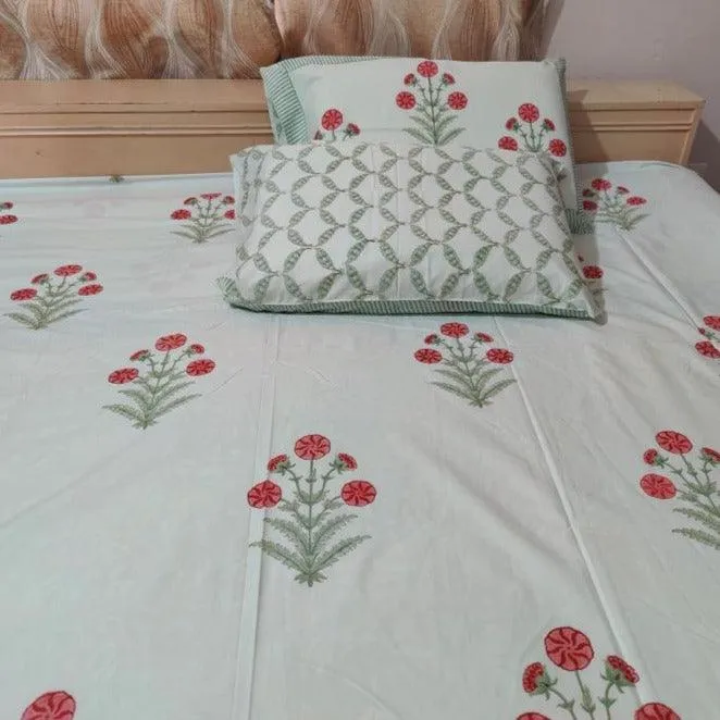 RED ROSE BUNCH BED SHEET