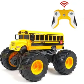 Remote Control School Bus - Monster Tyre School bus with Rechargeable Battery - playmaster bus