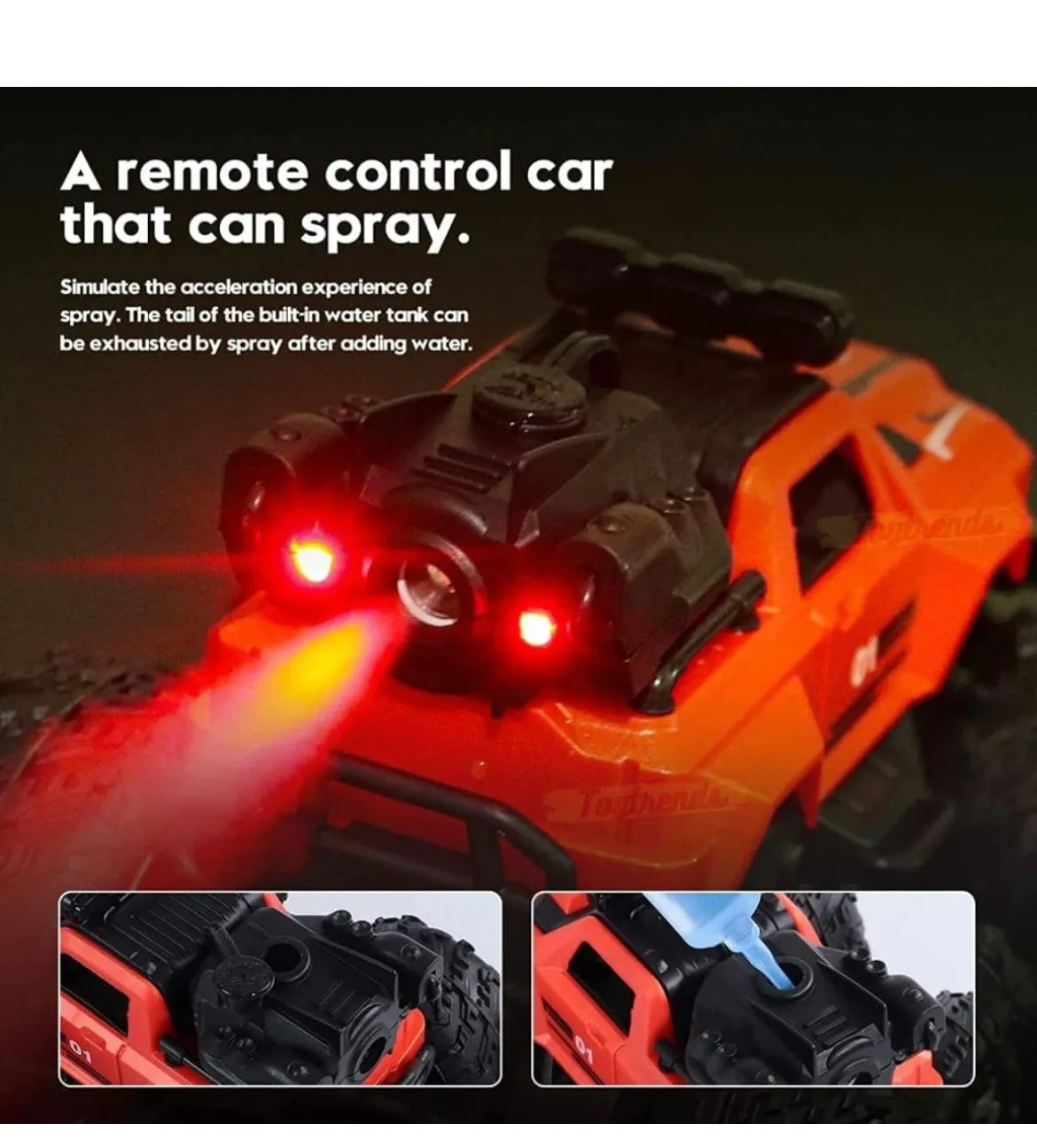 Remote control Wheelie car - smoke wheelie car with remote - monster car with smoke - RC spray wheelie car