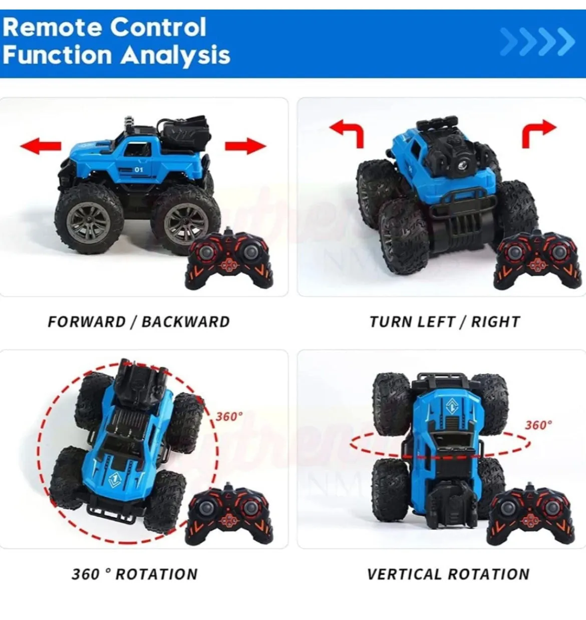 Remote control Wheelie car - smoke wheelie car with remote - monster car with smoke - RC spray wheelie car