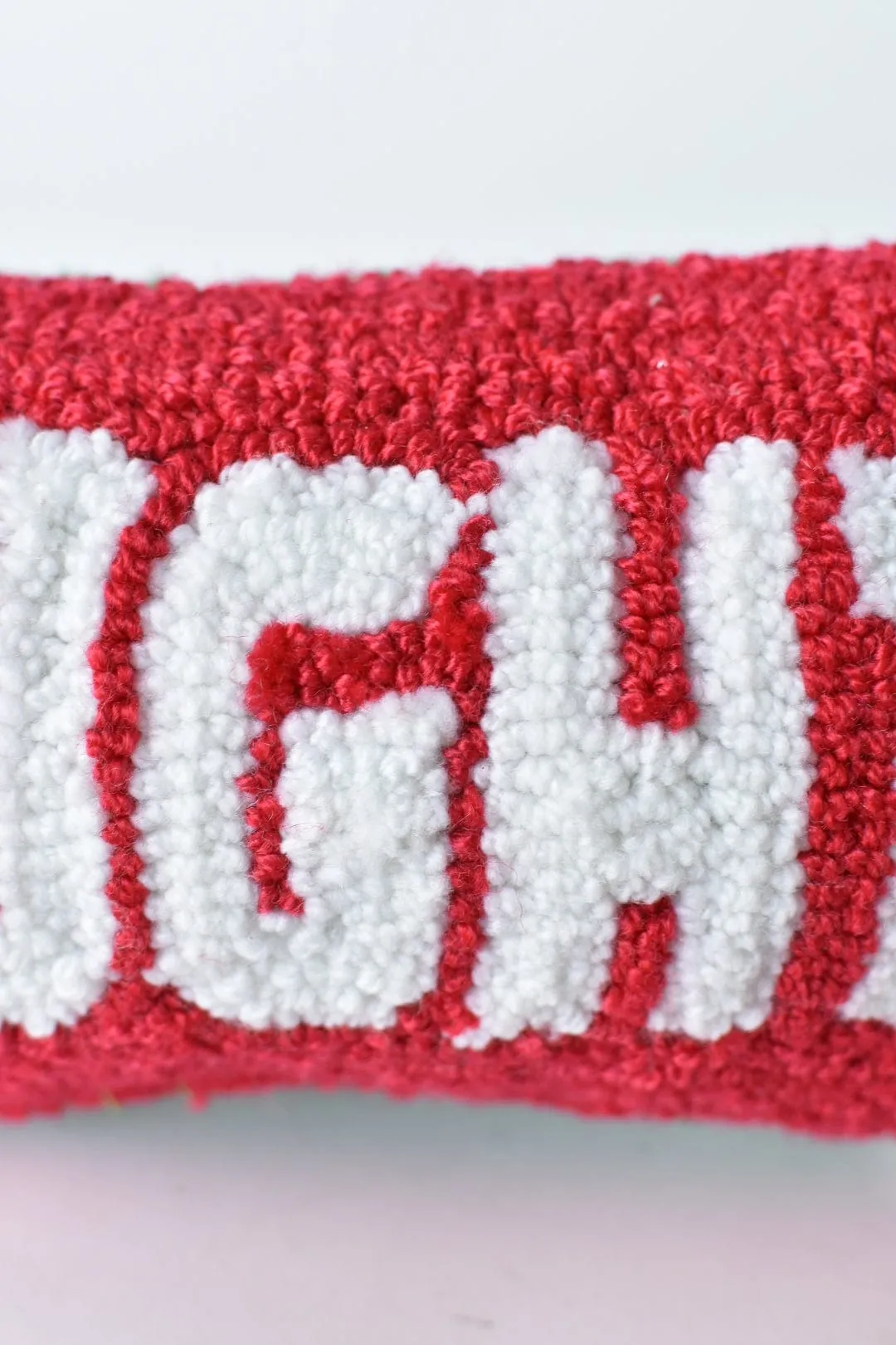 Reversible Naughty/Nice Hooked Pillow