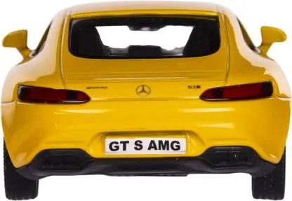 RMZ Die Cast Pull Back Mercedes Benz AMG GTS, Yellow