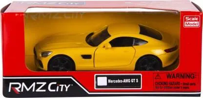 RMZ Die Cast Pull Back Mercedes Benz AMG GTS, Yellow