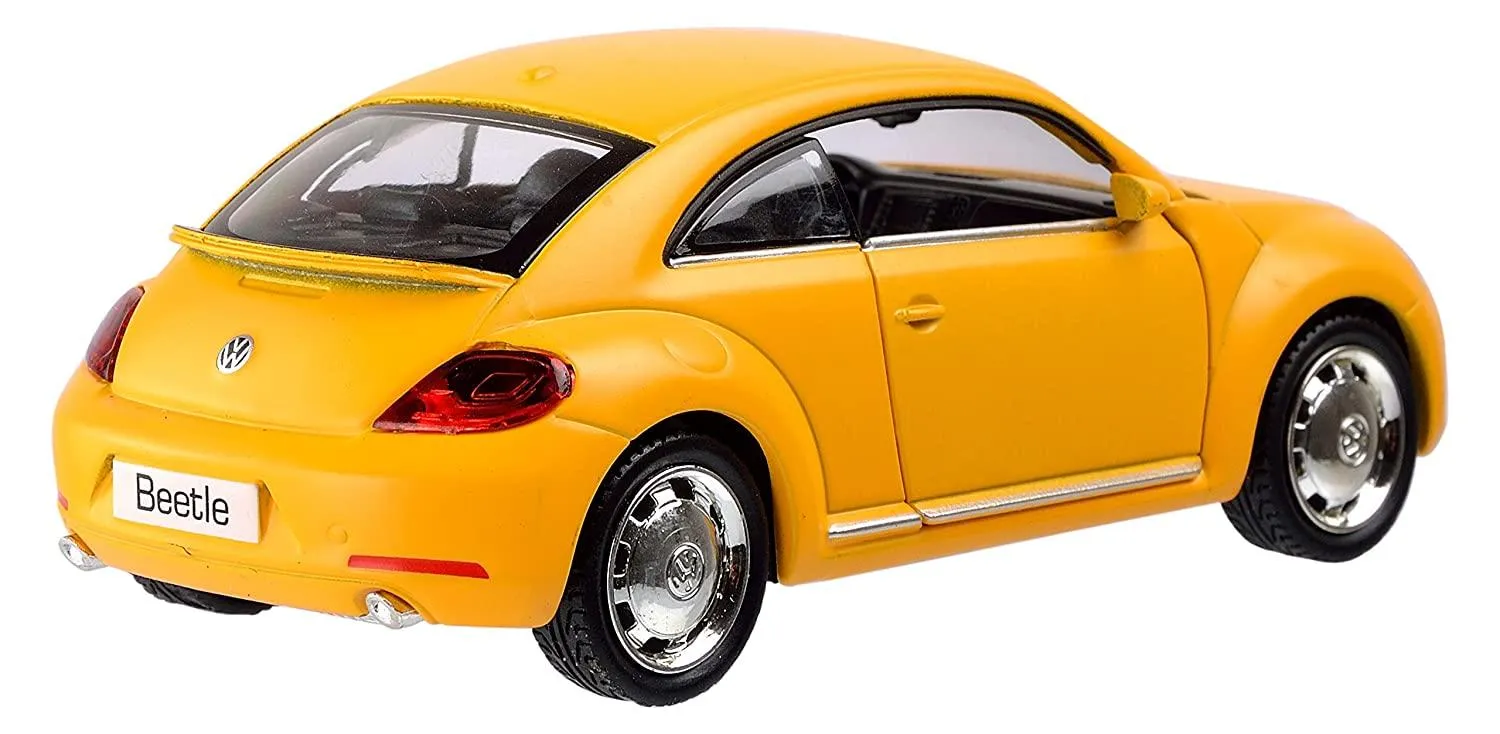 RMZ Diecast Volkswagen New Beetle 2012, Matte Yellow (5 inch)