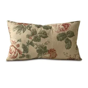 Rosy Romantic Garden Lumbar Pillow Cover 15x26