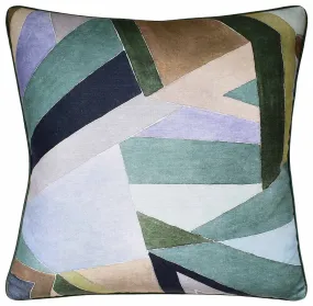 Roulade Print Juniper and Buff Decorative Pillow Ryan Studio