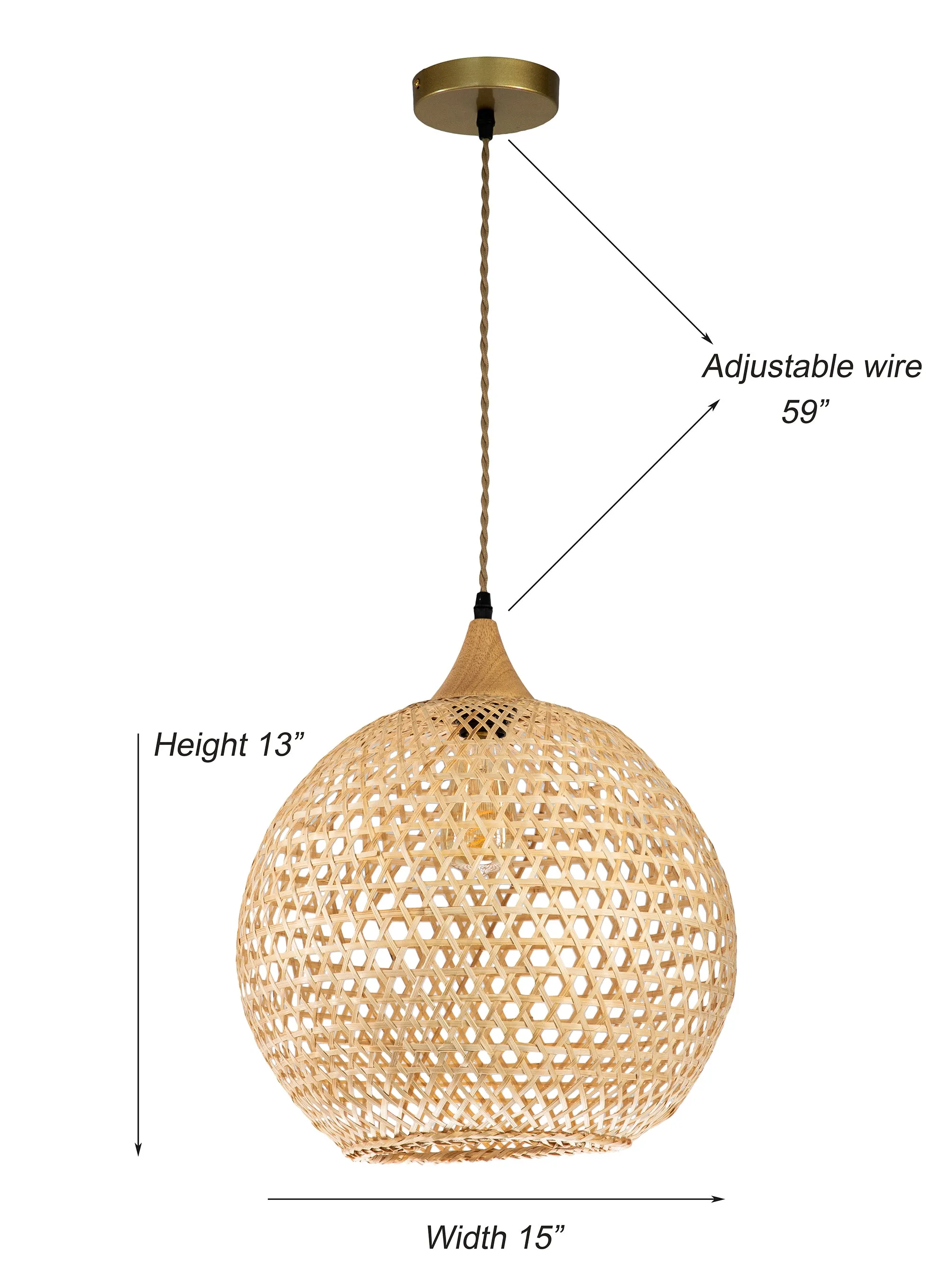 Round Rattan Pendant Light