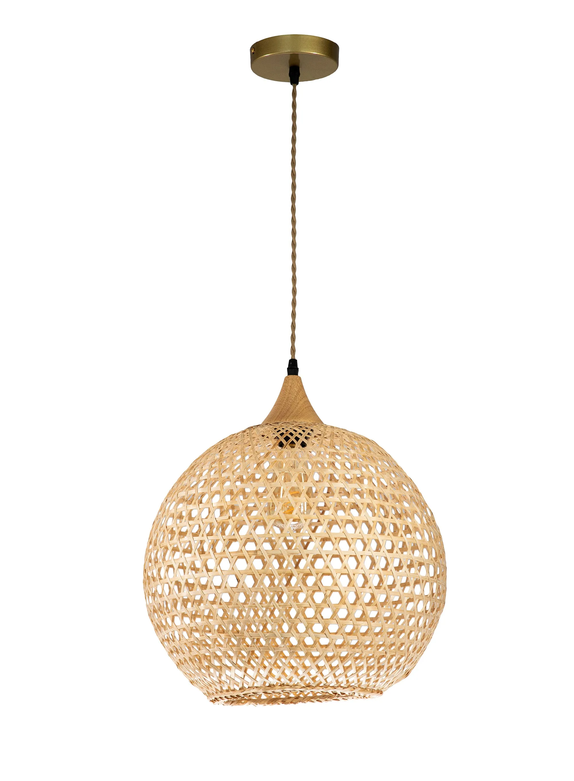 Round Rattan Pendant Light