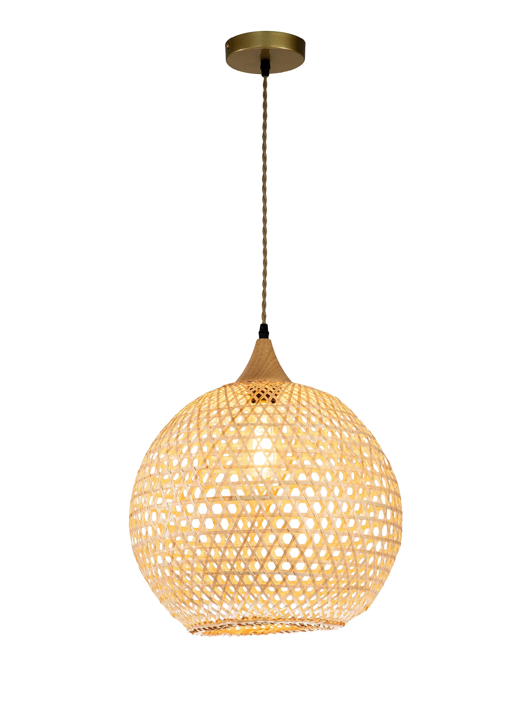 Round Rattan Pendant Light