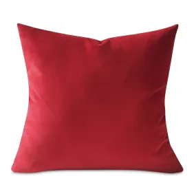 Scarlet Solid Velvet Throw Pillow Cover 20x20