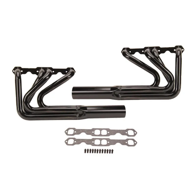 Schoenfeld Sprint Car Headers - 1-5/8 to 1-3/4" Primary - 3" Collector - Steel - Black Paint - SB Chevy