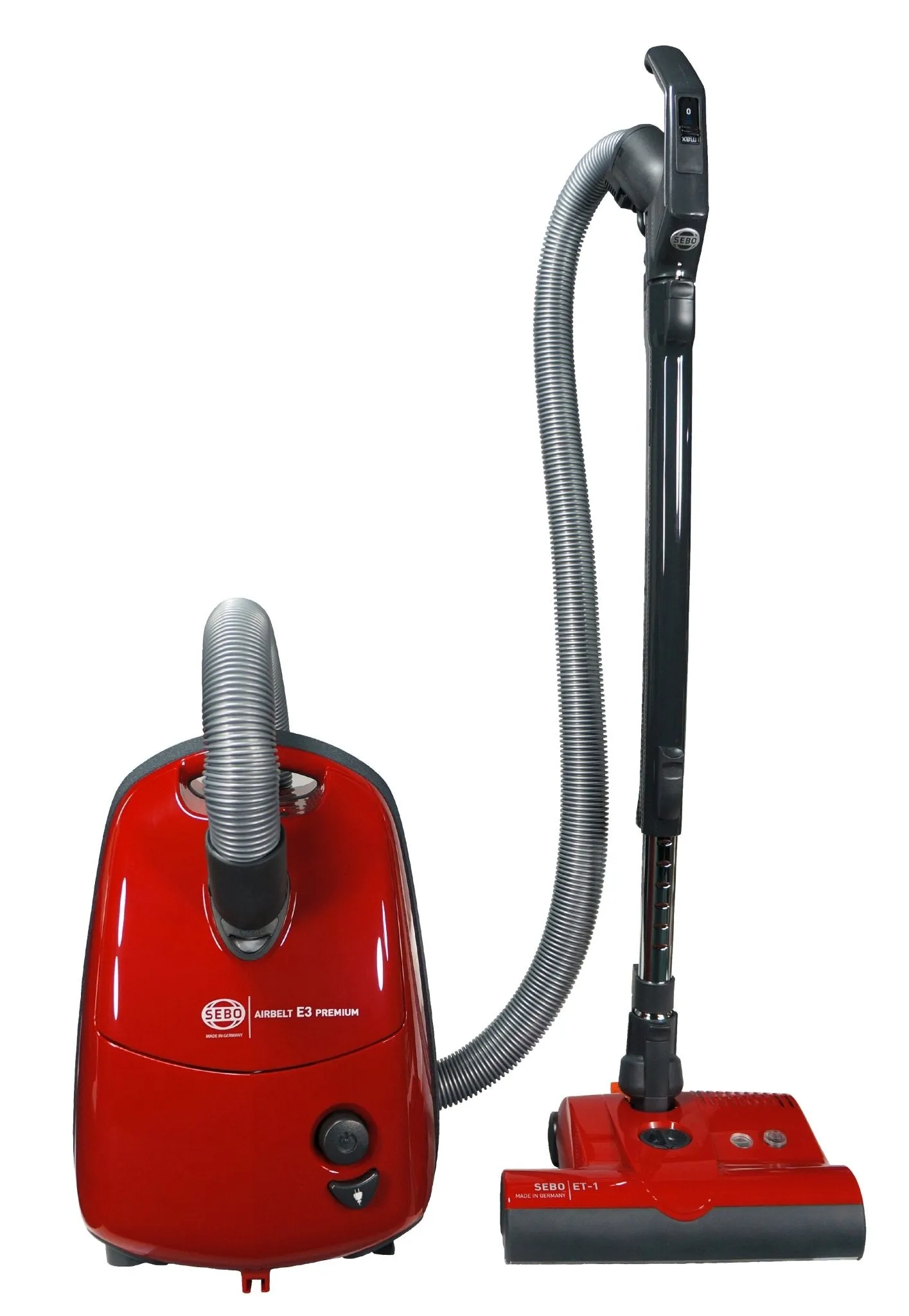 SEBO AIRBELT E3 Premium Red Vacuum with ET-1 and Parquet Brush 91647AM