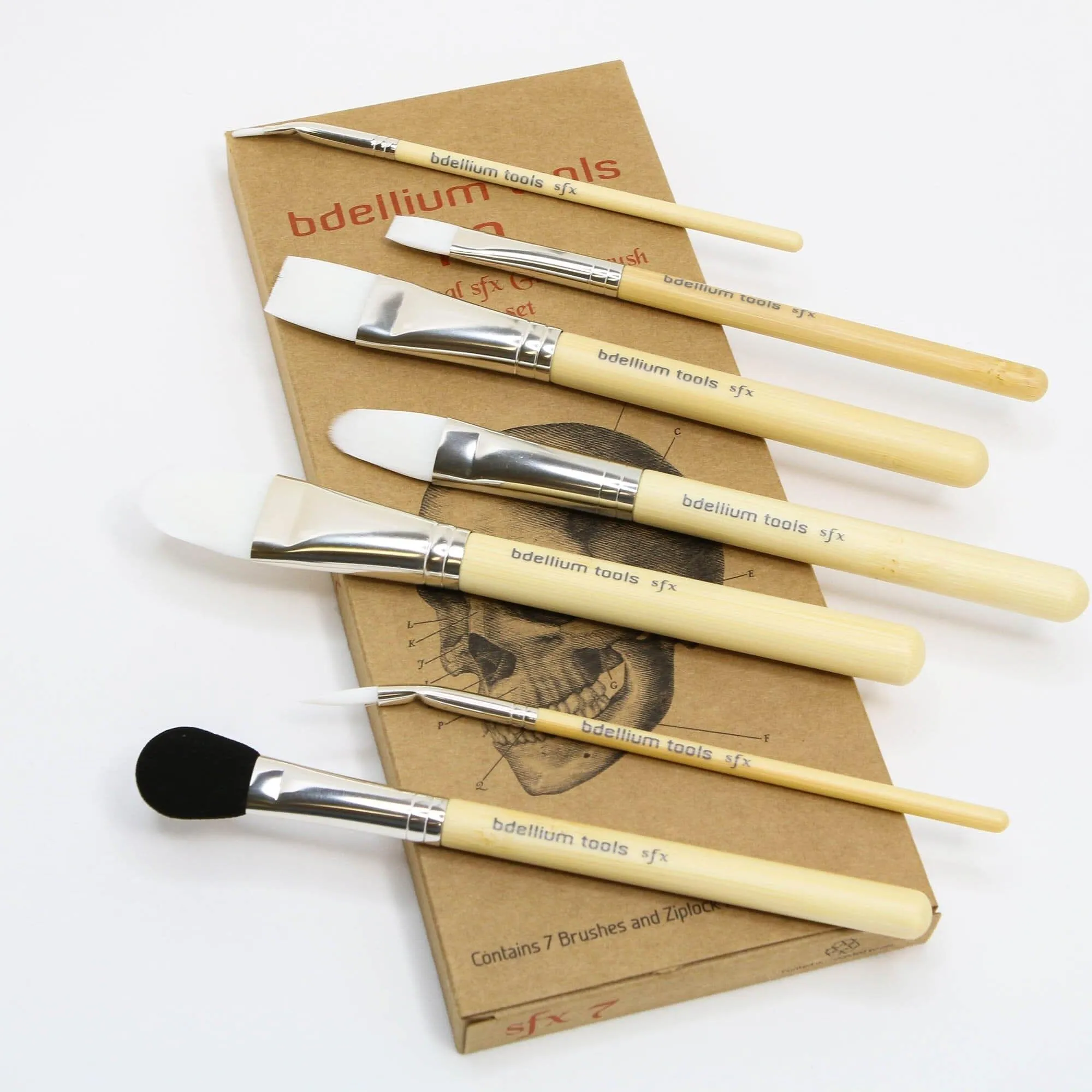 SFX Glue Brush 7 pc. Brush Set with Ziplock Pouch