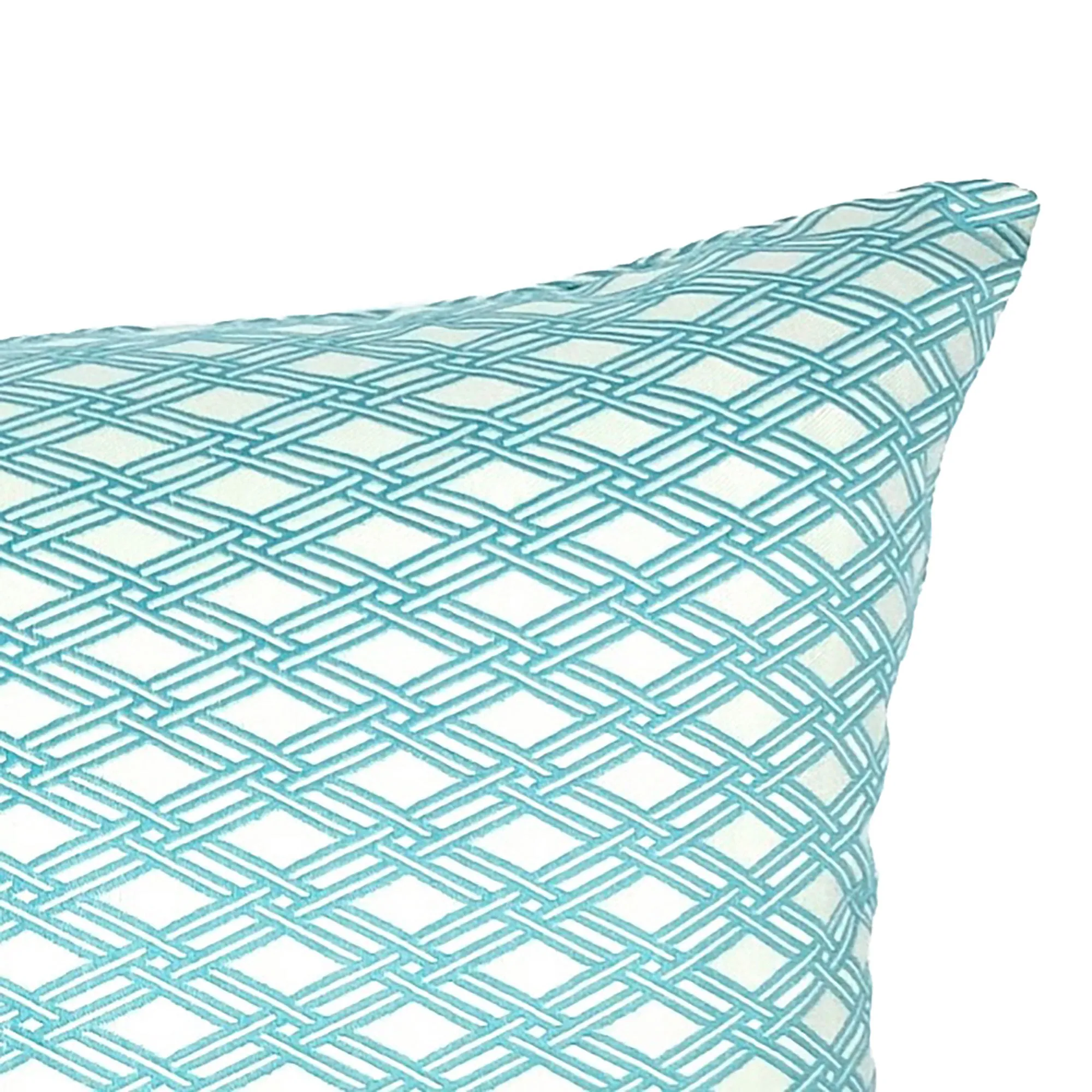 Sky Blue Geometric Lumbar Pillow Cover 15x26