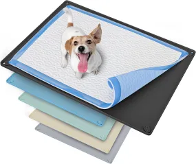 Skywin Pee Pad Holder - No Spill and Leaks Silicone Puppy Pad Holder, Secure 30 x 23 Inches Pee Pad (30Lx23W)