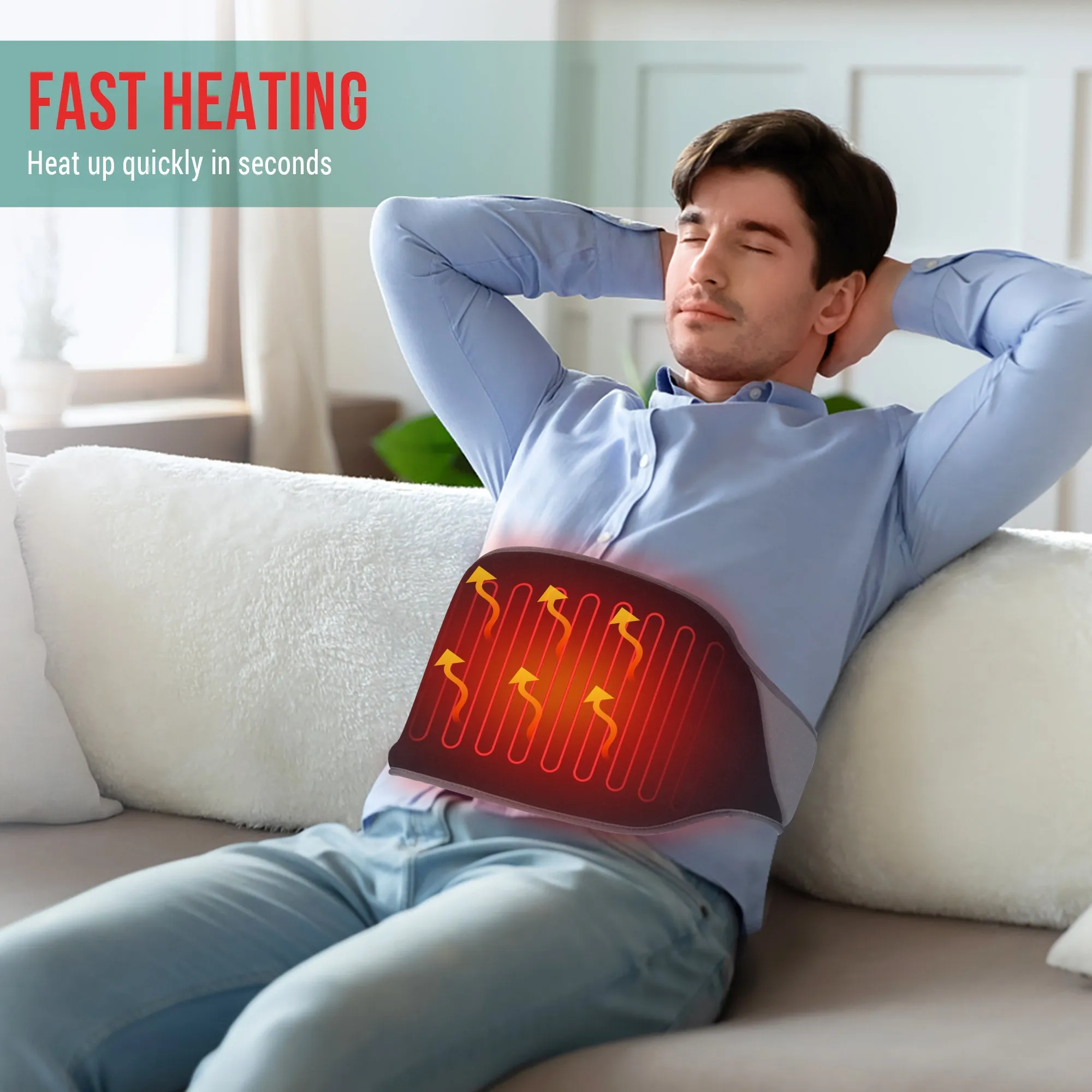 Snailax Heating Pad for Back Pain Relief, Vibrating Back Massager with Heat - 6213