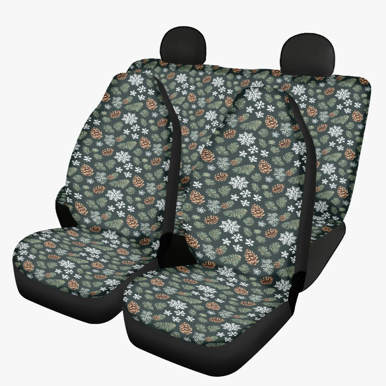 Snowflake Pine Microfiber Car Seat Covers - 3Pcs