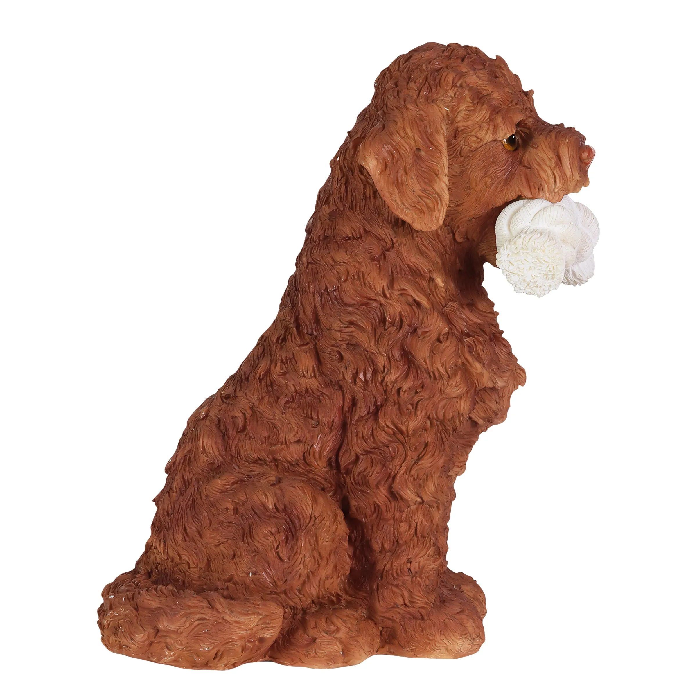 Solar Doodle Dog with LED Rope Toy Garden Statuary, 13.5 Inch tall