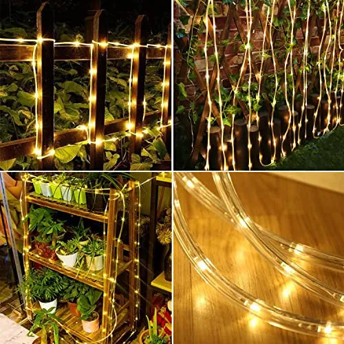 Solar Rope Light Waterproof IP65 39FT 100LEDs Outdoor LED ‎Solar Outdoor Lights for Party Garden Yard Home Wedding Christmas Halloween Holiday Tree Decoration Lighting