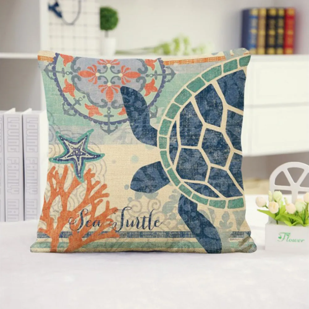 Square Cloth Pillow Covers with Ocean themes with signle insert (Copy)