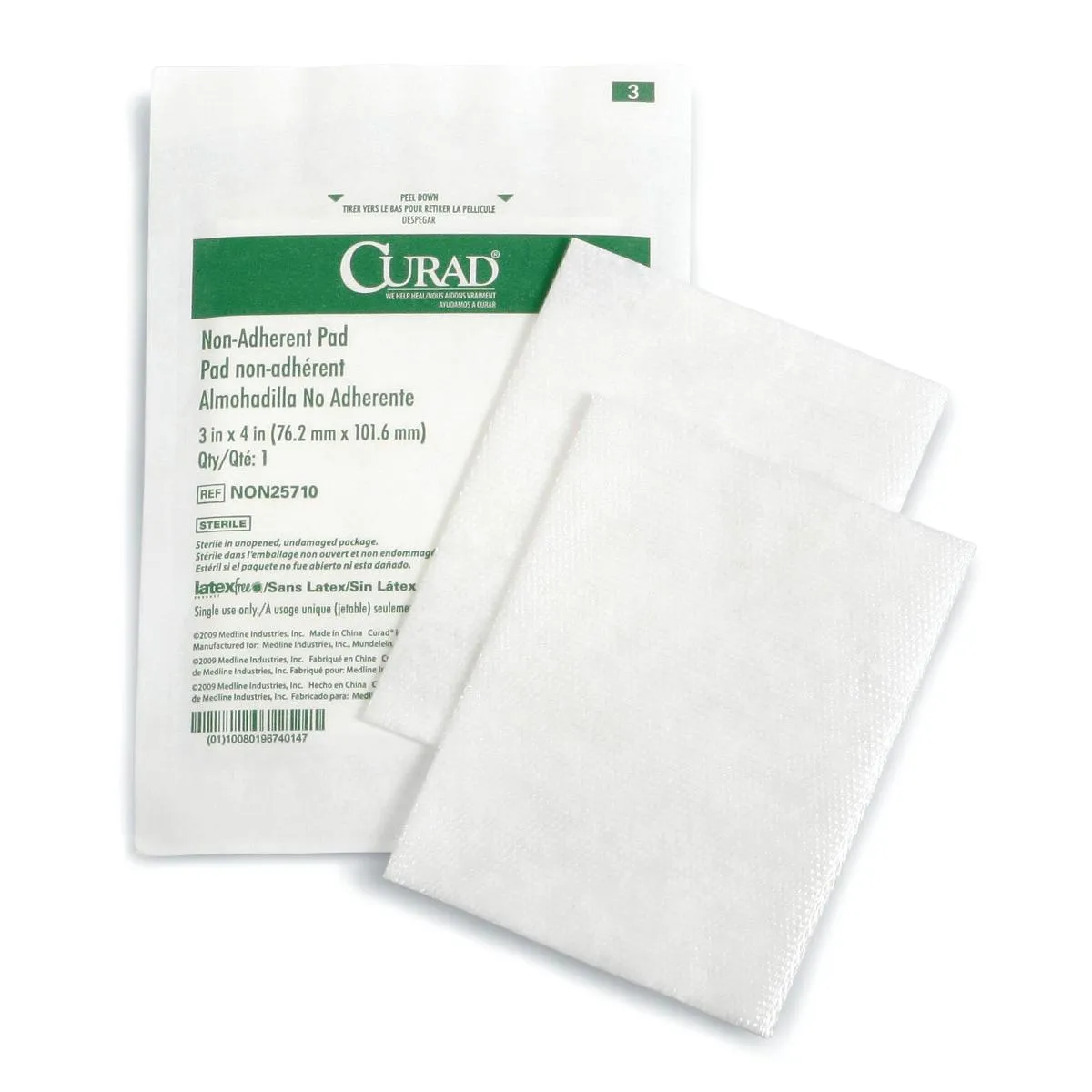 Sterile Nonadherent CURAD Pad, 3" x 4" (box of 100)