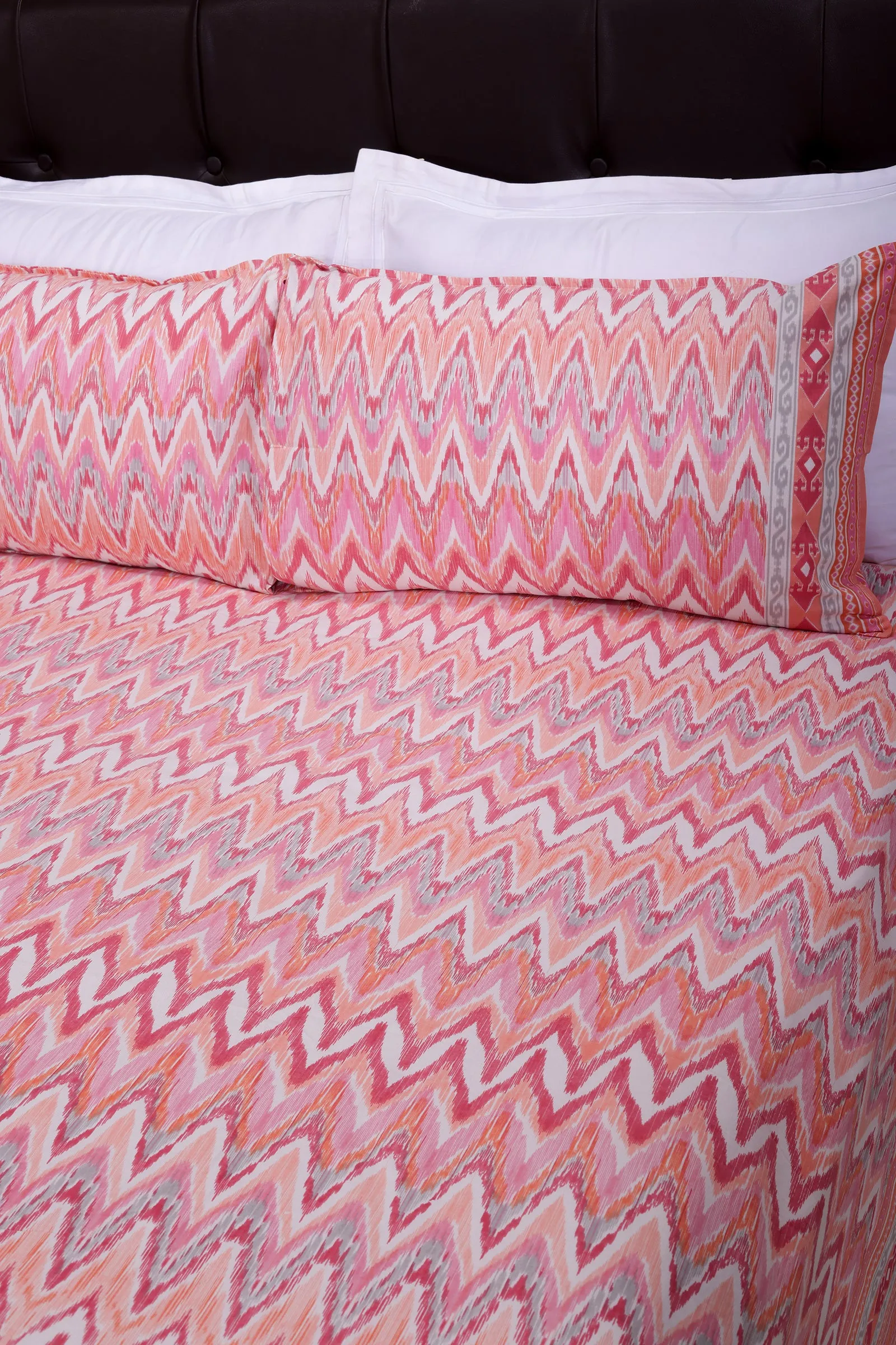 Suhana Ikkat Medley Orange Cotton  Bedsheet