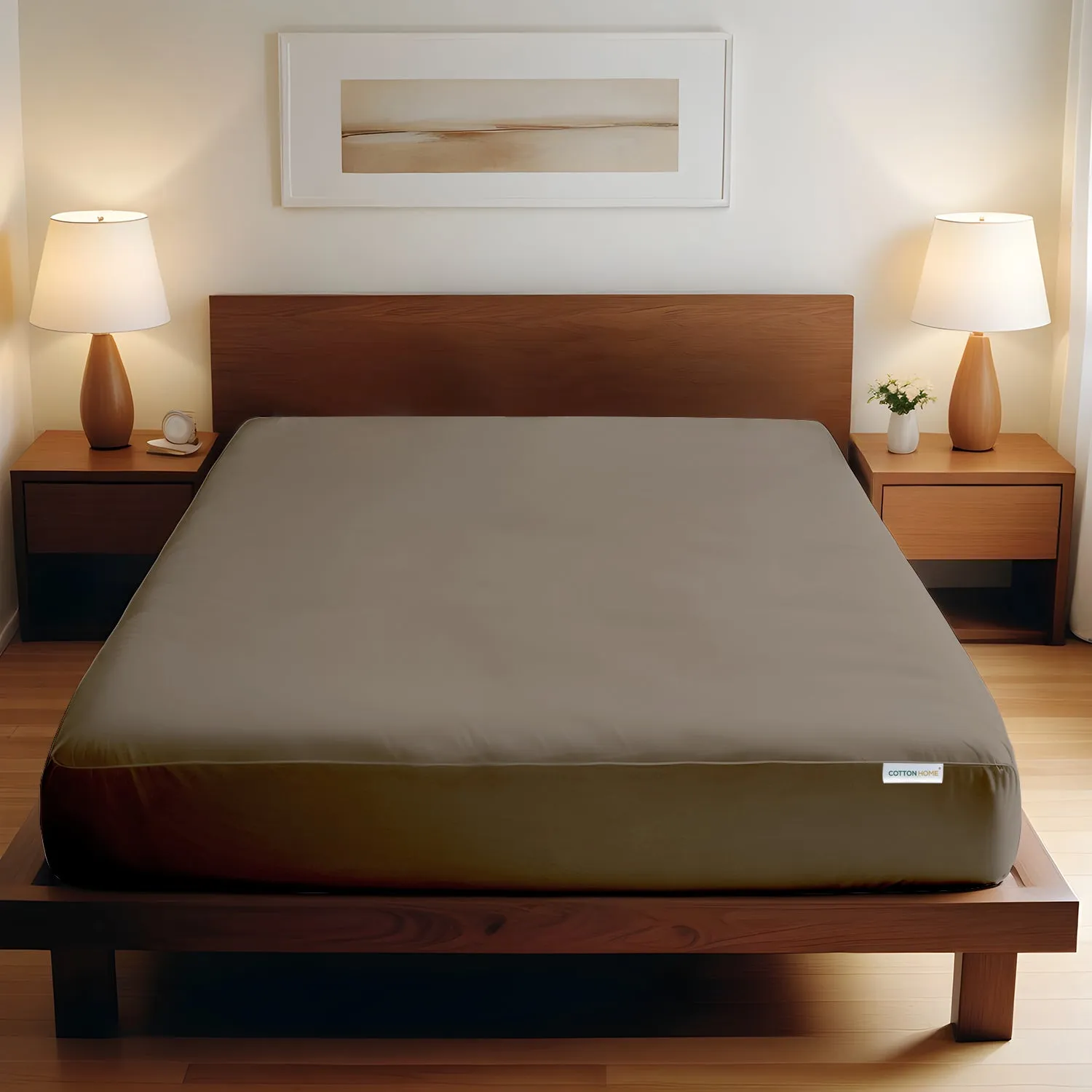 Super Soft Fitted sheet 180x200 30 CM - Khaki