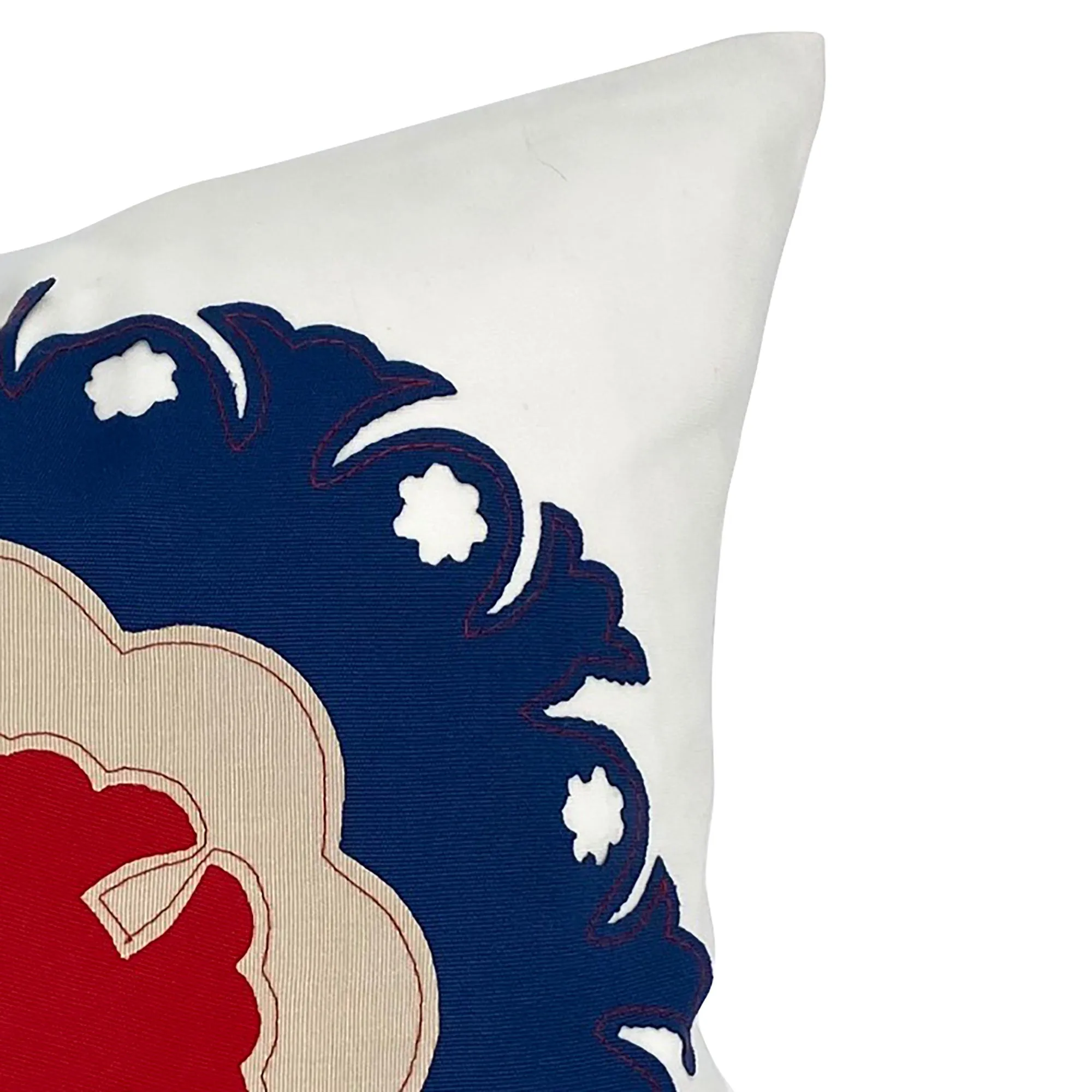 Suzani Oyster Outdoor Pillow Cover 18x18