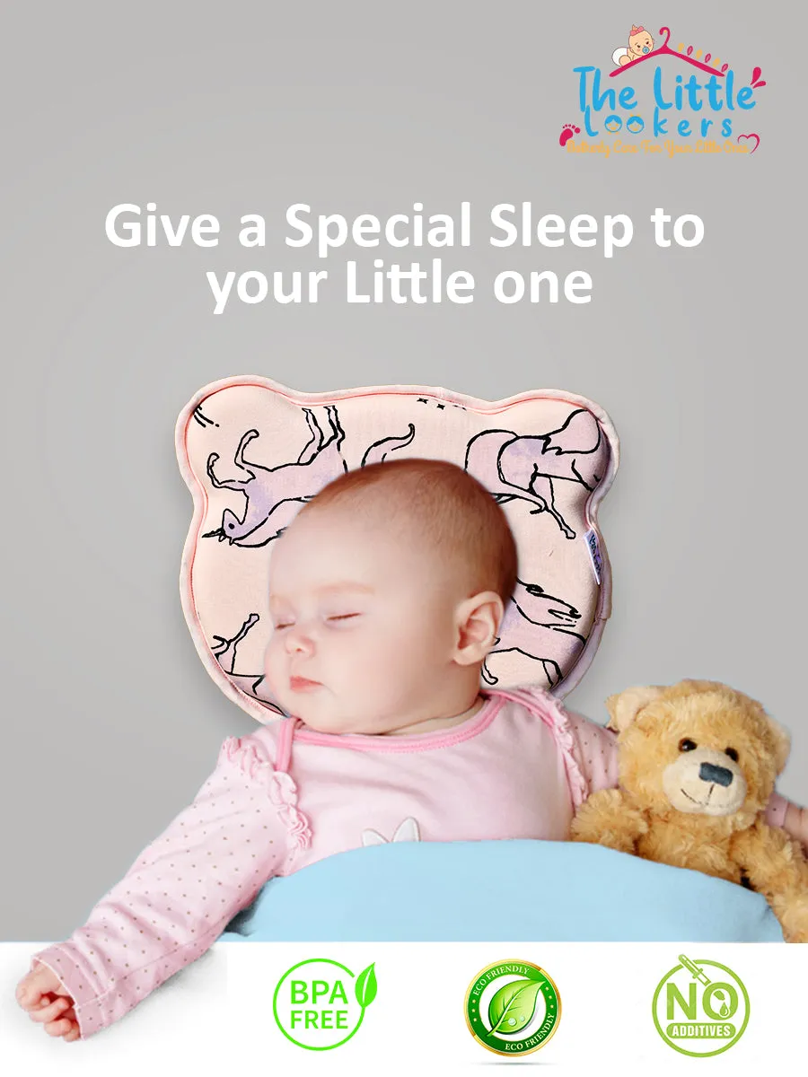 THE LITTLE LOOKERS Memory Foam Pillow Baby Head Shaping Pillow for Preventing Flat Head Syndrome I Ideal for 0 to 12 Months Babies