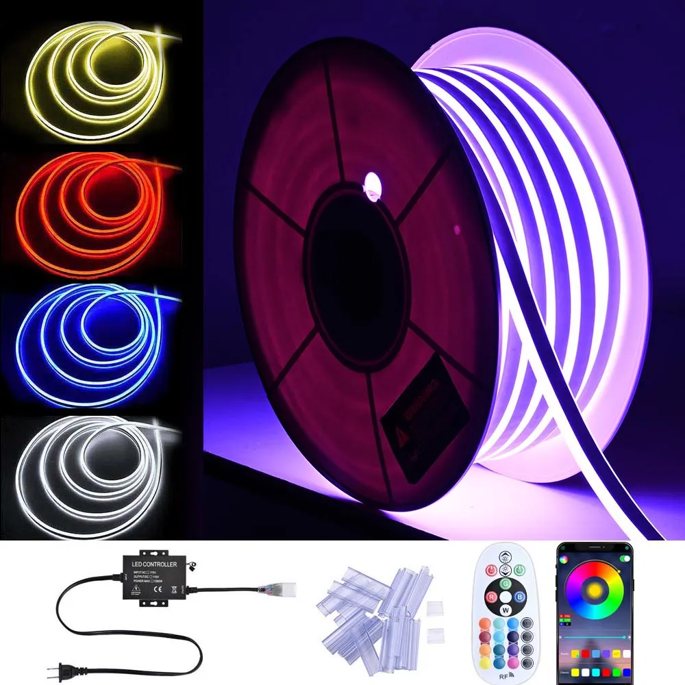 TheLAShop 150ft RGB Waterproof Neon Light App & RF Remote Color Changing