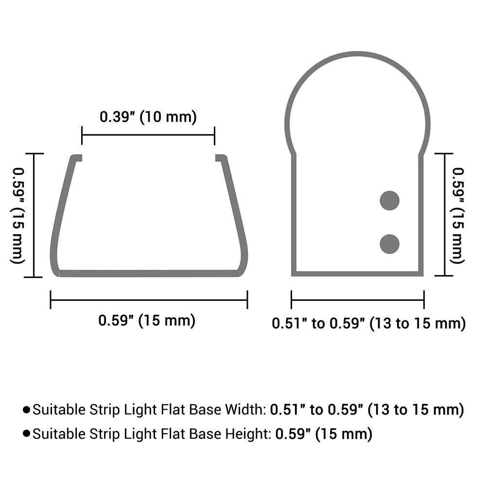 TheLAShop 2in. Wall Mounting Channel for Neon Rope Light 50ct/pk