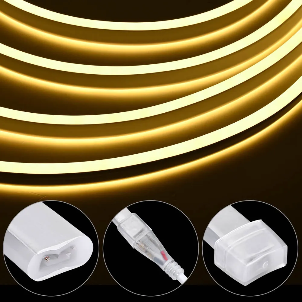 TheLAShop 50ft Waterproof Flexible LED Neon Light RF Remote Warm White