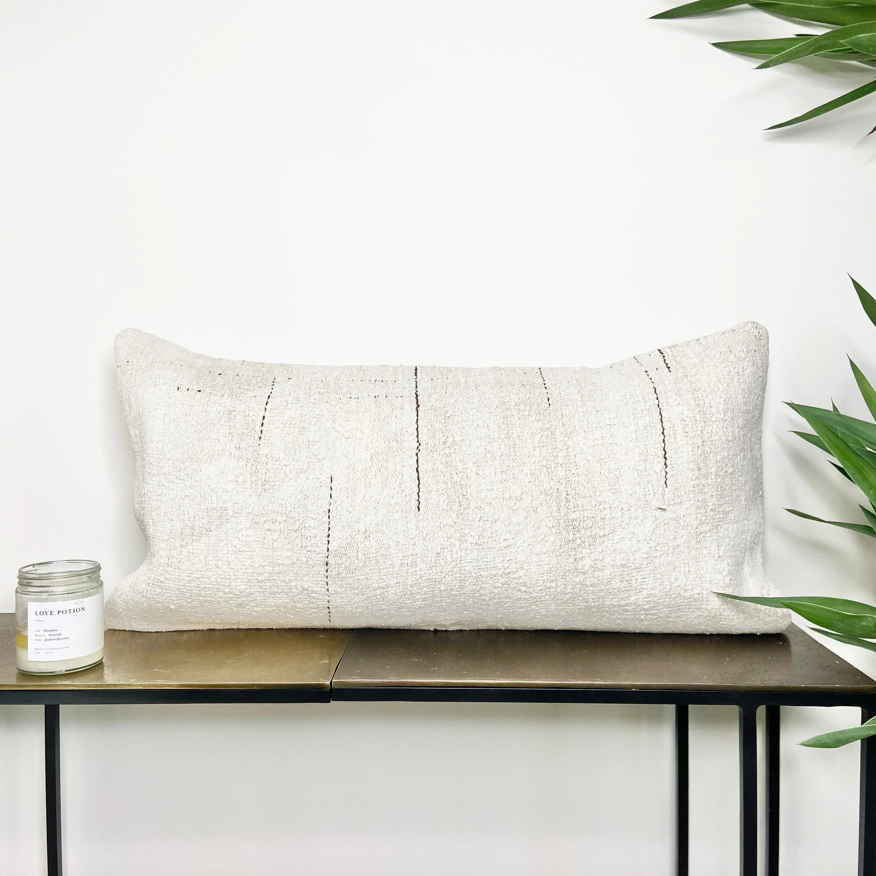 Turkish Hemp Lumbar Pillow - Rain