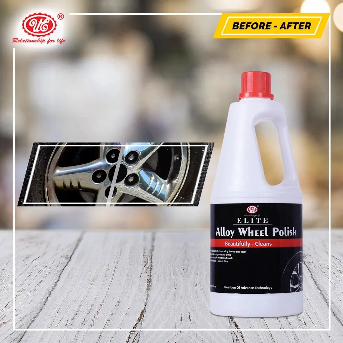 UE Autotech Elite Alloy Wheel Polish 1L, Suitable for all types of Wheels | Increase Wheels Shine and Remove all dust and grime.