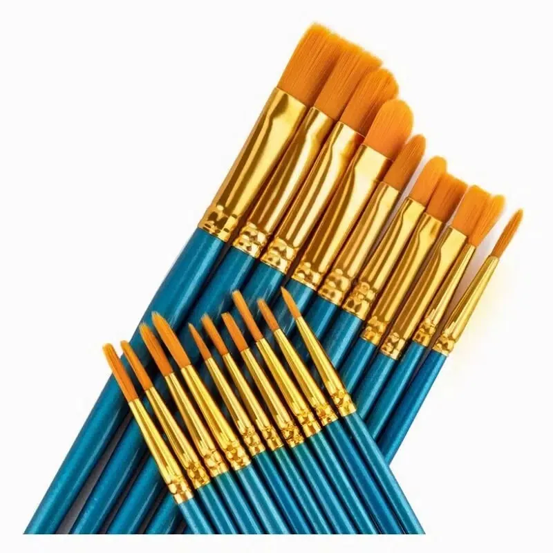 ULG Acrylic Paint Brushes Set 1 Packs /10 Pieces | Set 2 Packs /20 Pieces | Watercolor Brush Set Paint Brush For Kids Nylon Hair